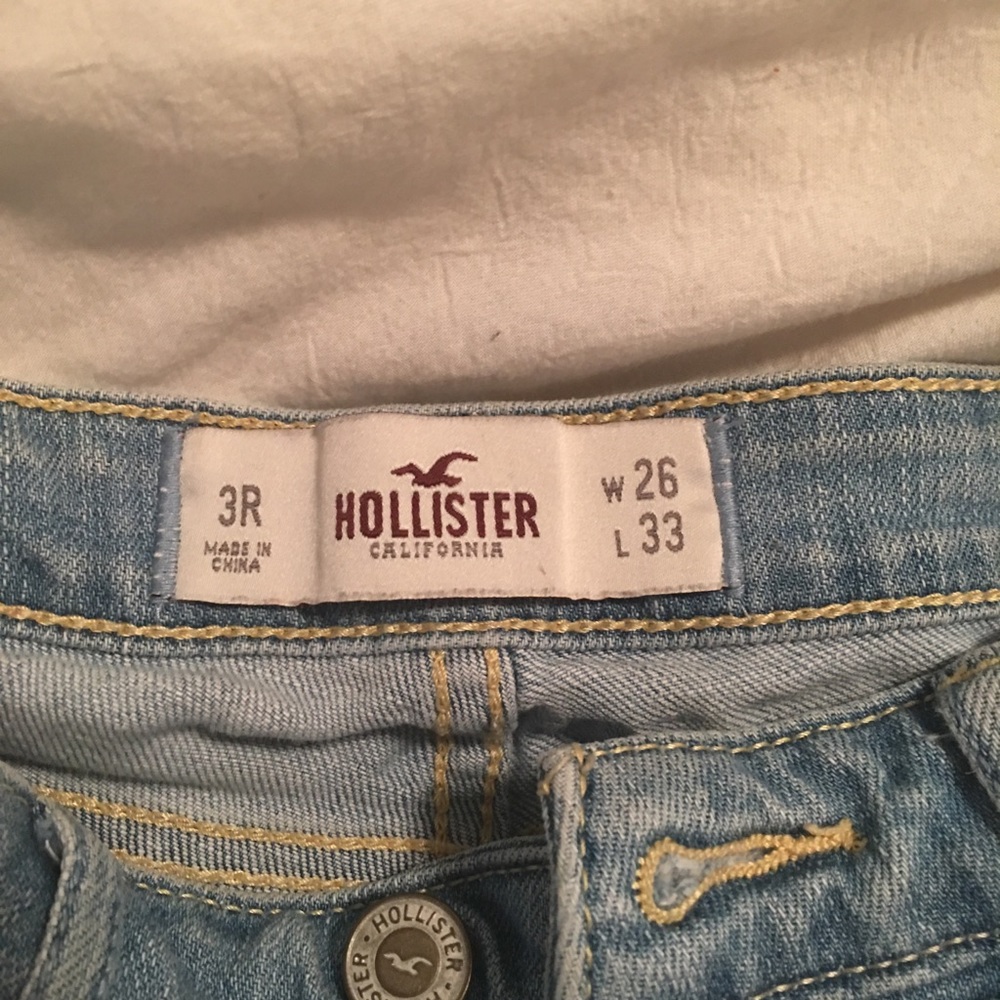 Light wash Hollister jeans.